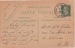 FRANCE - ENTIER POSTAL PETAIN 20C VERT RIBEAUVILLE 1928 - Other & Unclassified