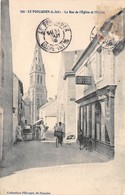 44-LE-POULIGUEN- LA RUE DE L'EGLISE ET L'EGLISE - Le Pouliguen