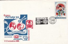 CARACAL PHILATELIC EXHIBITION, KINGS PORTRAITS, SPECIAL COVER, 1988, ROMANIA - Lettres & Documents