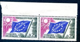 Variété Lettres Blanches YT TS28 0,25 Conseil De L'Europe - Neufs