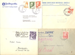 Slovenia, Yugoslavia - 4 Letters Sent From Various Slovenia Firms, With Headers On The Envelops. - Slovénie