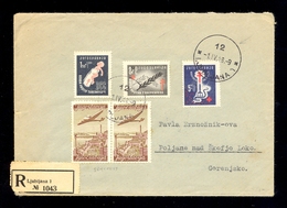 Slovenia, Yugoslavia - Registered Sent Letter From Ljubljana To Skofja Loka. Rare Franking. TBC - Slovenia