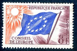 Variété Lettres Blanches YT TS17 8F Conseil De L'Europe - Unused Stamps