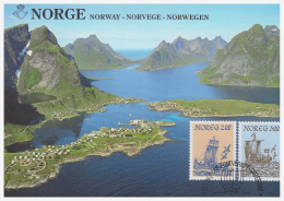 Norvège 1983 - 1 Carte Maximum - Bateaux - Michel Nr. 891-892 Série Complète (max110) - Maximum Cards & Covers