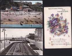 FOLKESTONE 3 OLD CARDS - Good Condition - Folkestone