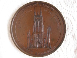 Médaille Pose De La Première Pierre De L église Christ Church De West Bromwich, Lord Dartmouth 1821 - Andere & Zonder Classificatie