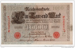 ALLEMAGNE . REICHSBANKNOTE . 1000 MARK . 1910 . N° Nr 5804412 A - Réf. N°321F - - 1.000 Mark