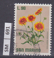 SAN  MARINO  1971	Fiori L. 90 Usato - Usados