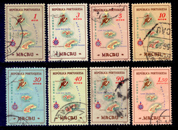 ! ! Macau - 1956 Maps (Complete Set) - Af. 386 To 393 - Used - Used Stamps