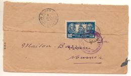 1,50F Lapérousse- Bougainville S/ Lettre De Pouébo Pour Nouméa Du 4/5/42. Cote Dallay 145 € - Brieven En Documenten