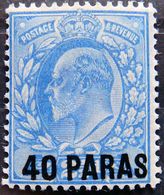 BRITISH LEVANT 1902 40pa On 2.5d King Edward VII MH - Levante Británica