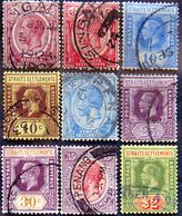 STRAITS SETTLEMENTS 1921 King George V Set Of 9 Used CV$26 - Levante Britannico