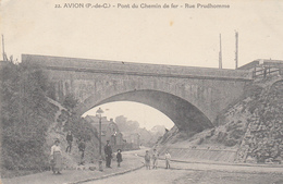 Avion (P.-deC.)  Pont Du Chemin De Fer - Rue Prudhomme Carte Animée état Voir Scan. - Avion