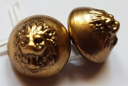 BOUTON - ORIGINE A DETERMINER - TÊTE DE LION RUGISSANT - DORE - - Buttons