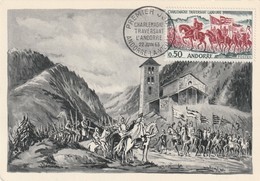 Andorre Francais L Carte Maximum Du Timbre Poste N° 167 Juin 1963 Charlemagne - Maximumkaarten