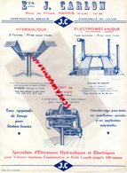 77- NANGIS- PUBLICITE ETS. J. CARLON-ROUTE DE PROVINS- ELEVATEUR HYDRAULIQUE ELECTRIQUE- PONT LAVAGE AUTO AUTOMOBILE - Ambachten