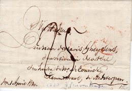 1 April 1830 Complete Brief Van 'sGravenhage Naar Antwerpen - ...-1852 Precursori