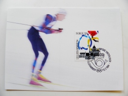 Card Maximum Norway 1994 Olympic Games Lillehammer 1994 Fdc Ski Skiing - Maximum Cards & Covers