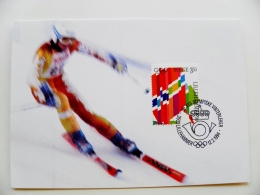 Card Maximum Norway 1994 Olympic Games Lillehammer 1994 Fdc Slalom - Maximumkaarten