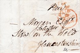 0ct 9 1846 Complete PAID Letter From BUry St. Edmunds To Gloucestershire - Brieven En Documenten