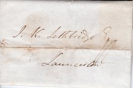 11 Jan 1823 Complete Letter From Birmingham ? To Launceston - ...-1840 Prephilately