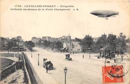 92-LEVALLOIS- DIRIGEABLE EVOLUANT AU-DESSUS DE LA PORTE CHAMPERRET - Levallois Perret