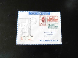 LETTRE RECOMMANDEE   PREMIERE LIAISON AERIENNE FRANCE CANADA  VIA AIR FRANCE - 1927-1959 Lettres & Documents