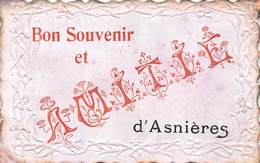 92-ASNIERES- BON SOUVENIR ET AMITIE D'ASNIERES - Asnieres Sur Seine