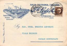 0259 "TORINO  - F.LLI LODI & C - ARTE VETRARIA ITALIANA" CART SPED 1935 - Verkopers