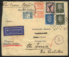 23 GERMANY: MIXED POSTAGE Germany - Peru: Cover Sent From Hamburg To Lima On 16/JUN - Altri & Non Classificati