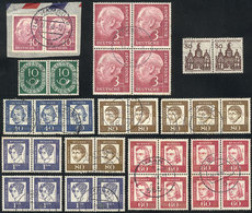 80 WEST GERMANY: Lot Of Horizontal Pairs And Blocks Of 4 Of Definitive Stamps, All - Altri & Non Classificati