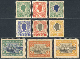 94 DANISH ANTILLES: Sc.31/39, 1905 King Christian IX And Port Of St. Thomas, Comple - Curaçao, Antille Olandesi, Aruba