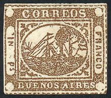 102 ARGENTINA: GJ.10, IN Ps. Dun, Mint, Oily And Very Clear Impression, Very Fresh, - Buenos Aires (1858-1864)
