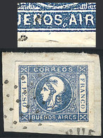 112 ARGENTINA: "GJ.17, 1P. Blue, Semi-clear Impression, With Variety ""BUENOS.AIRES" - Buenos Aires (1858-1864)