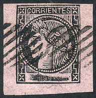 122 ARGENTINA: GJ.8A, Rose Lilac (paper Wtih Poorly Visible Vertical Cells, Very Bla - Corrientes (1856-1880)