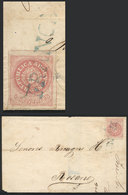 140 ARGENTINA: GJ.7, 5c. Rose With Accent, Franking A Folded Cover Dated Santa Fe 30 - Unused Stamps