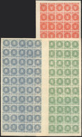 148 ARGENTINA: Lange Reprints: COMPLETE SHEETS Of 50 Stamps Of The 3 Values, Unmount - Unused Stamps