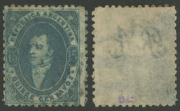 171 ARGENTINA: GJ.24, 15c. Worn Impression With Variety: PAPER OF VARIABLE THICKNESS - Sonstige & Ohne Zuordnung