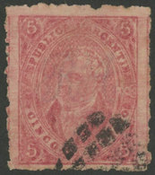 181 ARGENTINA: GJ.25Ba, 4th Printing, Lilac-rose And Mulatto, Jumbo Size, Absolutely - Autres & Non Classés