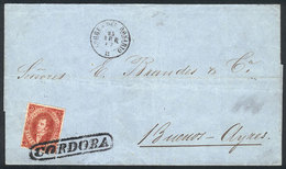 186 ARGENTINA: Folded Cover Dated 19/AP/1867, Sent To Buenos Aires And Franked With - Sonstige & Ohne Zuordnung