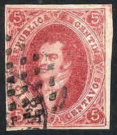 190 ARGENTINA: GJ.32c, 7th Printing Imperf, With Very Notable Lacroix Freres Waterma - Otros & Sin Clasificación