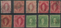 193 ARGENTINA: Lot Of 7 Examples Of 5c. + 3 Of 10c. In Stockcard, Mixed Quality (som - Otros & Sin Clasificación