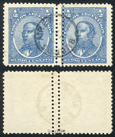 202 ARGENTINA: GJ.80, 1888 ½c. Urquiza, Pair With Variety: DOUBLE VERTICAL PERFORATI - Otros & Sin Clasificación