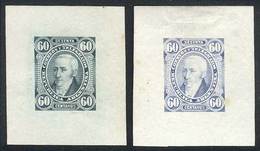 211 ARGENTINA: GJ.114, 1889 60c. Posadas, 2 DIE Proofs Printed On Thin Paper In Ligh - Autres & Non Classés