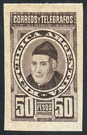 212 ARGENTINA: GJ.119, 50P. Deán Funes, PROOF In Very Dark Chestnut Color, Printed O - Sonstige & Ohne Zuordnung