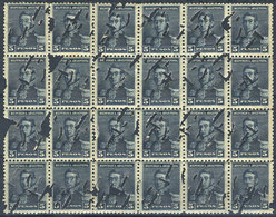 217 ARGENTINA: "GJ.151, Block Of 24 Stamps, With Bulk Mail ""C Y T"" Punched Cancel, - Otros & Sin Clasificación