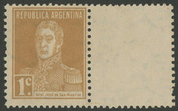 247 ARGENTINA: GJ.563CD, 1923 1c. San Martín With Period, WITH LABEL AT RIGHT, Mint - Altri & Non Classificati