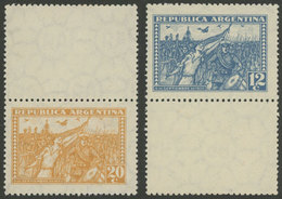 258 ARGENTINA: GJ.683CJ + 684CA, 1930 Revolution 12c. With Label Below + 20c. With L - Sonstige & Ohne Zuordnung