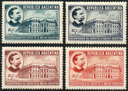 280 ARGENTINA: GJ.853, 1941 Banco De La Nación Argentina, 4 Perforated Trial Color P - Altri & Non Classificati
