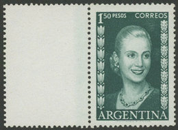 293 ARGENTINA: GJ.1012CZ, 1952/3 1.50P. Eva Perón, With White LABEL AT LEFT, MNH, Ex - Altri & Non Classificati